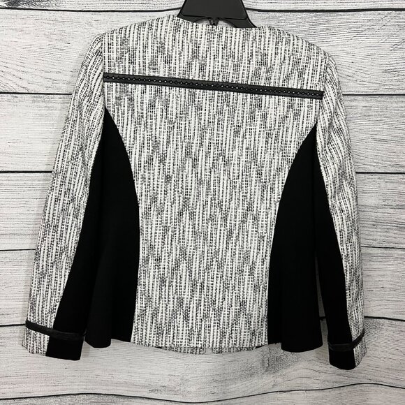 Karl Lagerfeld Tweed Zip Front Jacket, Size Small - Picture 2 of 4